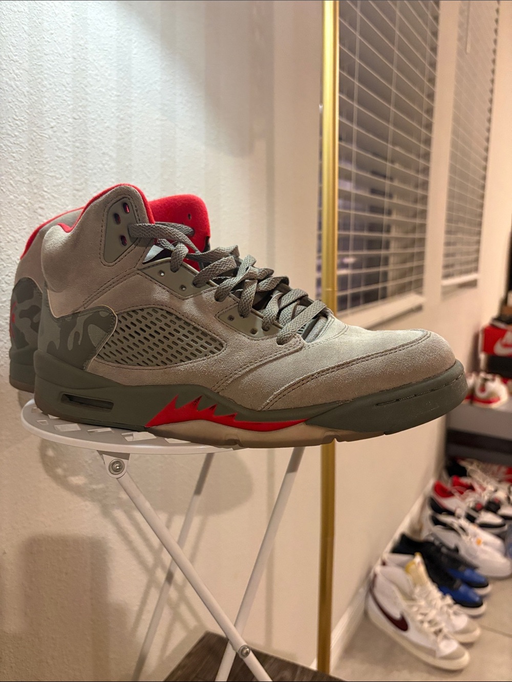 Air Jordan 5 Retro P51 Camo 2017 Size 11 Dark Stucco Red 136027-051 Rare